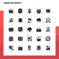 25 Marketing Growth Icon set Solid Glyph Icon Vector Illustration Template For Web and Mobile Ideas for business company