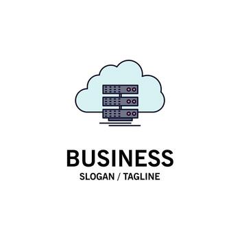 vector de icono de color plano de flujo de datos informáticos de almacenamiento en la nube