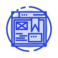 Layout Web Design Website Blue Dotted Line Line Icon vector