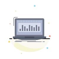 Data financial index monitoring stock Flat Color Icon Vector