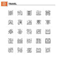 25 Travel icon set vector background