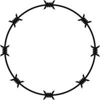 rounded barbed wire frame with copy space vector