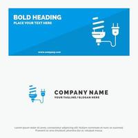 Bulb Economic Electrical Energy Light Bulb Plug SOlid Icon Website Banner and Business Logo Template vector