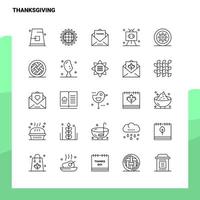 Set of Thanksgiving Line Icon set 25 Icons Vector Minimalism Style Design Black Icons Set Linear pictogram pack