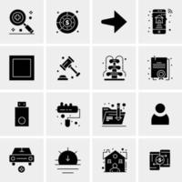 16 iconos de negocios universales vector ilustración de icono creativo para usar en proyectos relacionados con la web y dispositivos móviles