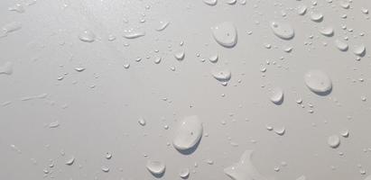 Water droplets perspective through white color surface photo