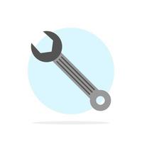 Wrench Adjustable Building Construction Repair Abstract Circle Background Flat color Icon vector