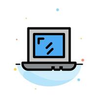 Web Design Laptop Abstract Flat Color Icon Template vector