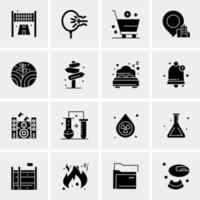 16 iconos de negocios universales vector ilustración de icono creativo para usar en proyectos relacionados con la web y dispositivos móviles