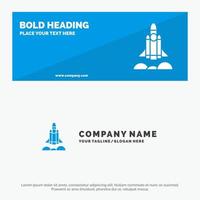 Unicorn Startup Business Rocket Startup SOlid Icon Website Banner and Business Logo Template vector