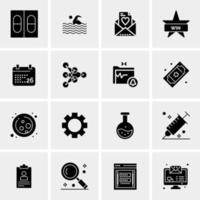 16 iconos de negocios universales vector ilustración de icono creativo para usar en proyectos relacionados con la web y dispositivos móviles