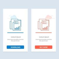 Report Analytics Audit Business Data Marketing Paper  Blue and Red Download and Buy Now web Widget Card Template vector