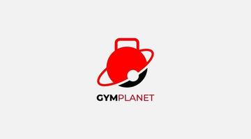 diseño de plantilla de logotipo de planeta de gimnasio vector