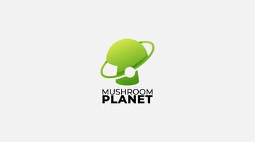 Unique mushroom with nature leaf logo design vector