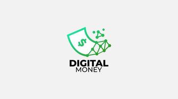 Digital Money Logo Design Vector Template