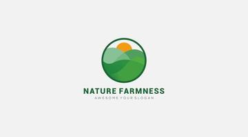 Nature Mountain sun vector logo design template