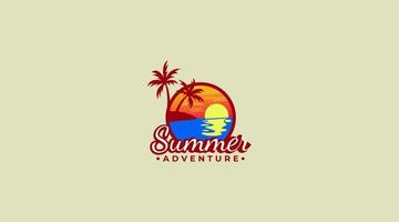diseño de logotipo de insignia de aventura de verano de viajero vector