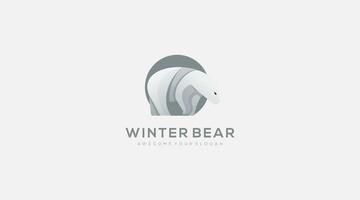 Winter bear vector logo design template icon