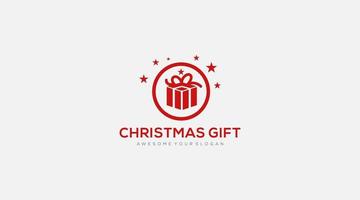 Christmas Gift Logo Symbol Template Design Vector