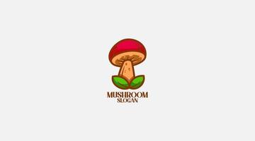 quality mushroom with nature leaf logo design vector