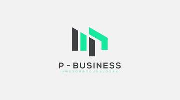 vector de diseño de logotipo de empresa de letra p inicial abstracta