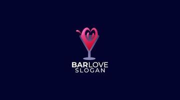 The Bar Love Wine logo design template vector illustration icon