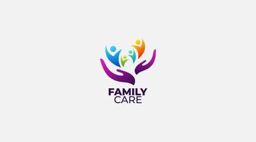 plantilla de diseño de logotipo de cuidado familiar vector