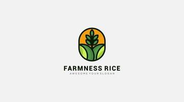 granja arroz logo jardín símbolo diseño ilustración inspiración vector