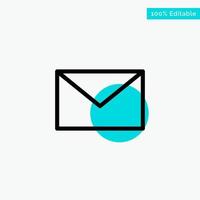 Email Mail Message turquoise highlight circle point Vector icon
