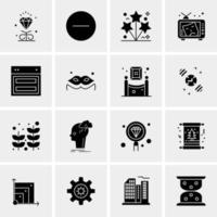 16 iconos de negocios universales vector ilustración de icono creativo para usar en proyectos relacionados con la web y dispositivos móviles