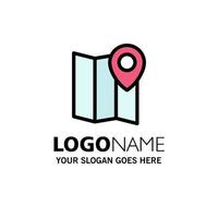 Location Map Marker Pin Business Logo Template Flat Color vector