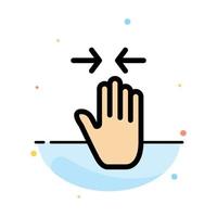 Hand Gesture Pinch Arrow zoom in Abstract Flat Color Icon Template vector