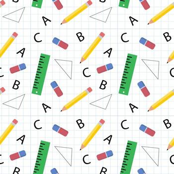 School, seamless pattern, vector. vector