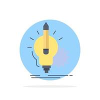 Idea insight key lamp lightbulb Flat Color Icon Vector