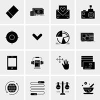 16 iconos de negocios universales vector ilustración de icono creativo para usar en proyectos relacionados con la web y dispositivos móviles