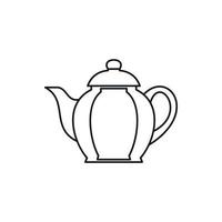 Teapot icon, outline style vector