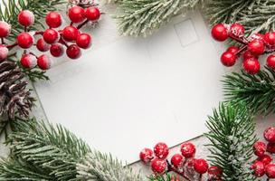 Fir Tree Decorations  On  Concrete With Copy Space photo
