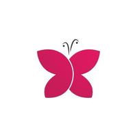 logo de mariposa de belleza vector