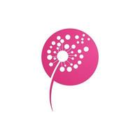 Dandelion flower logo vector