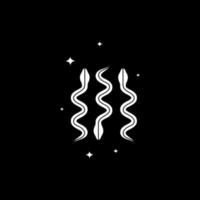 unique snake night space sky logo design vector