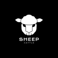 head sheep white modern mascot flat logo design vector