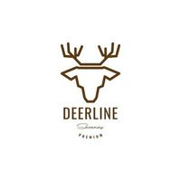 head deer lines simple logo design vector
