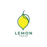 fruit lemon abstract lines logo design vector