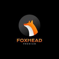 head fox with circle abstract colorful logo design vector