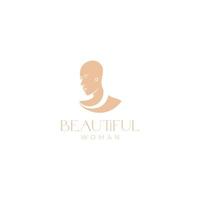 bald women beauty minimalist modern logo design vector