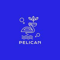 pelican bird modern line minimal logo design vector