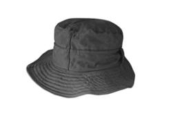 Black bucket hat isolated on white photo