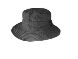 Black bucket hat isolated on white photo