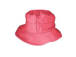 Red bucket hat isolated on white photo