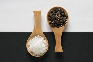 Sea Salt Flakes and Peppercorns photo